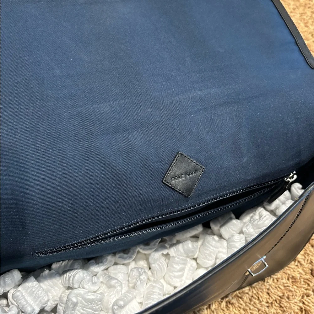 Cole Haan Black Leather Briefcase | Laptop Work Bag  & Dust Bag: NEW WITH TAGS